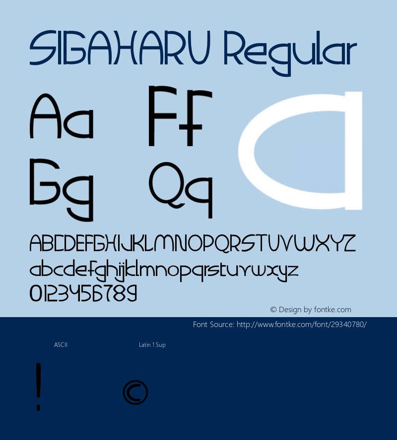 SIGAHARU Version 001.000 Font Sample