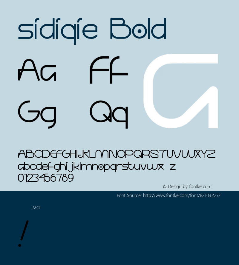 sidiqie Bold Version 1.000;hotconv 1.0.109;makeotfexe 2.5.65596 Font Sample