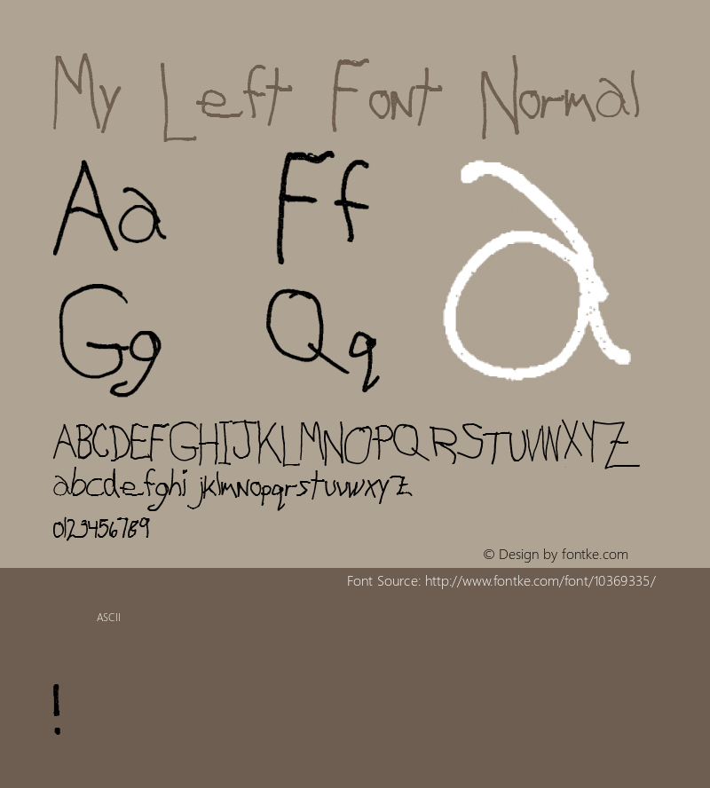 My Left Font Normal 001.001 Font Sample