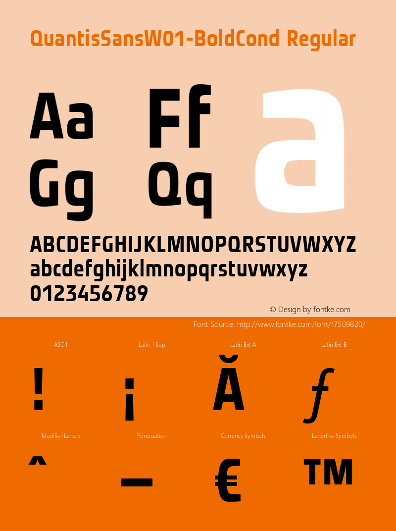 QuantisSansW01-BoldCond Regular Version 1.00 Font Sample