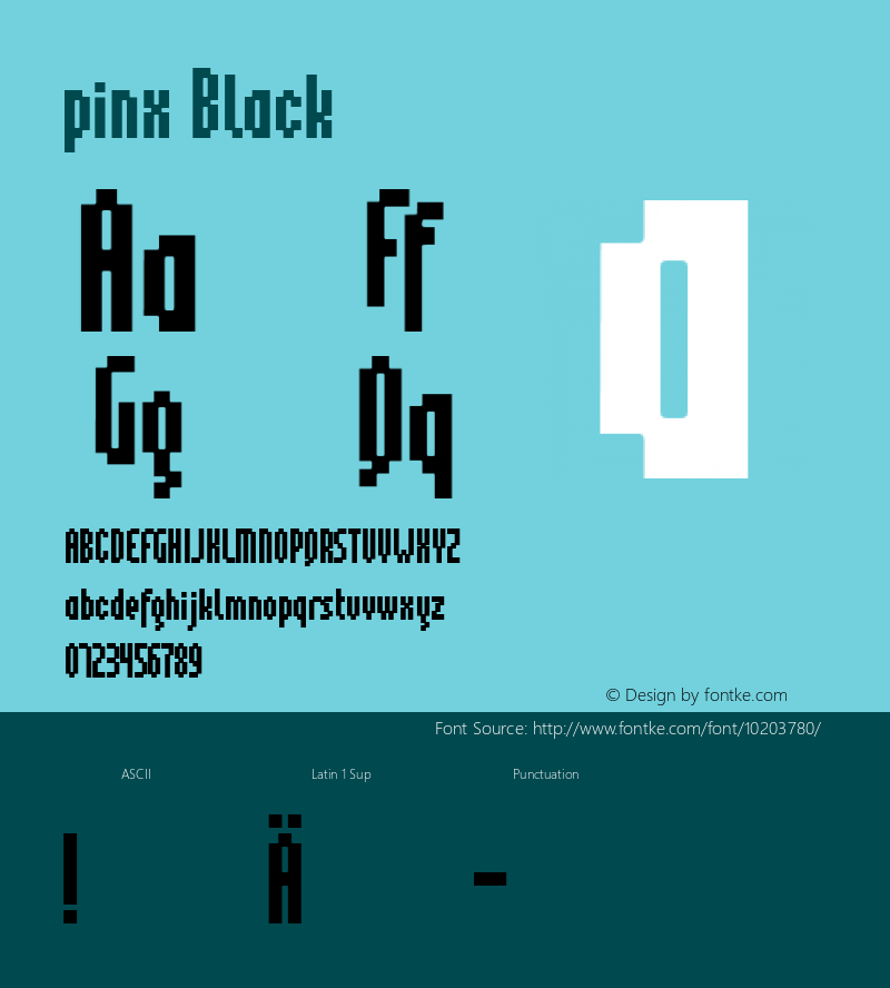 pinx Black Macromedia Fontographer 4.1.4 25.09.2001 Font Sample