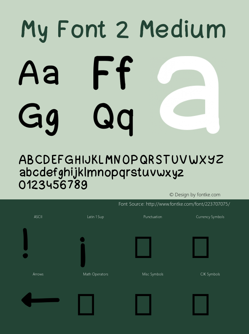 My Font 2 Version 001.000图片样张