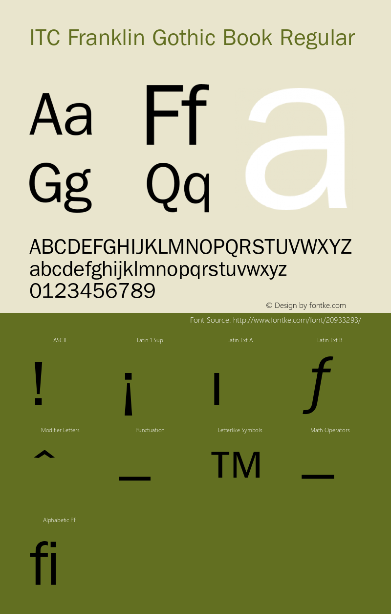 FranklinGothic-Book 001.003 Font Sample