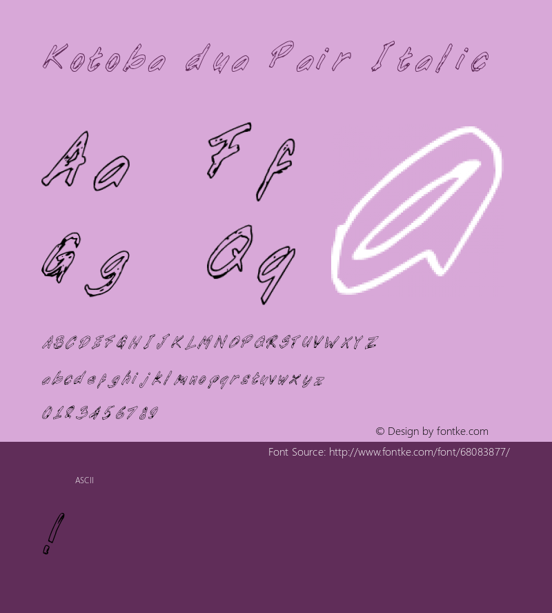 Kotobadua-PairItalic Version 1.000;PS 001.001;hotconv 1.0.56 Font Sample