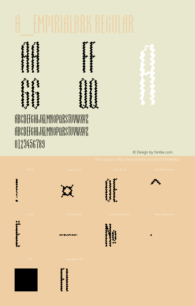 a_EmpirialBrk Regular 001.002 Font Sample