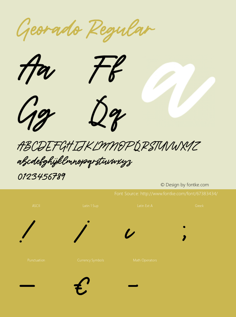 Georado Version 1.00;June 10, 2020;FontCreator 11.5.0.2430 64-bit Font Sample