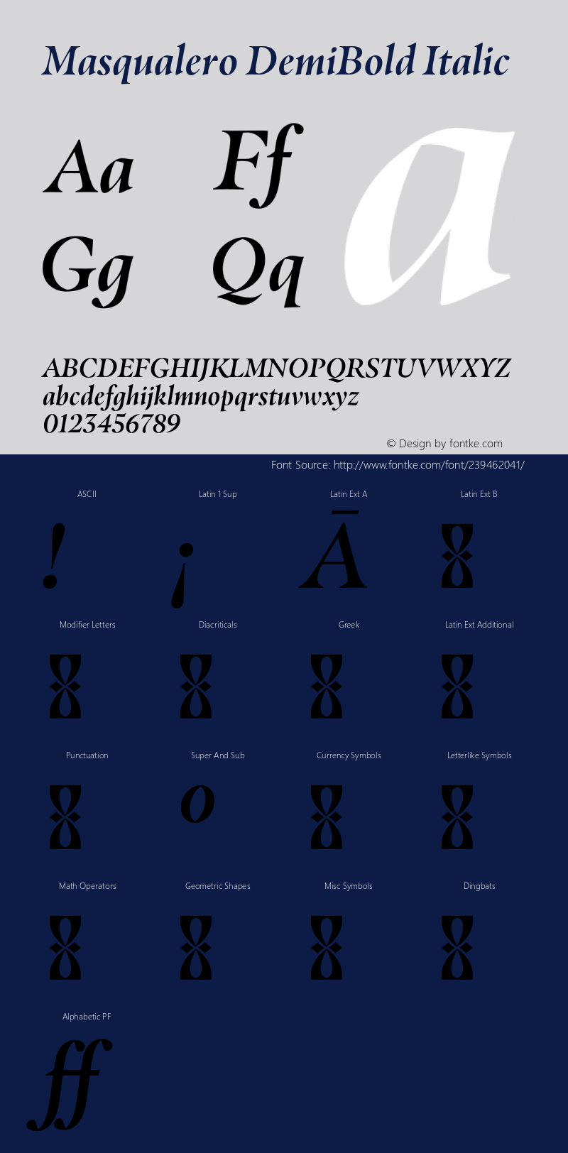 Masqualero DemiBold Italic Version 1.00图片样张