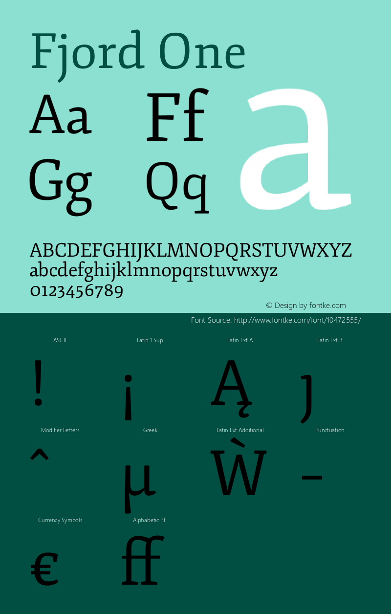 Fjord One Version 1.002 Font Sample