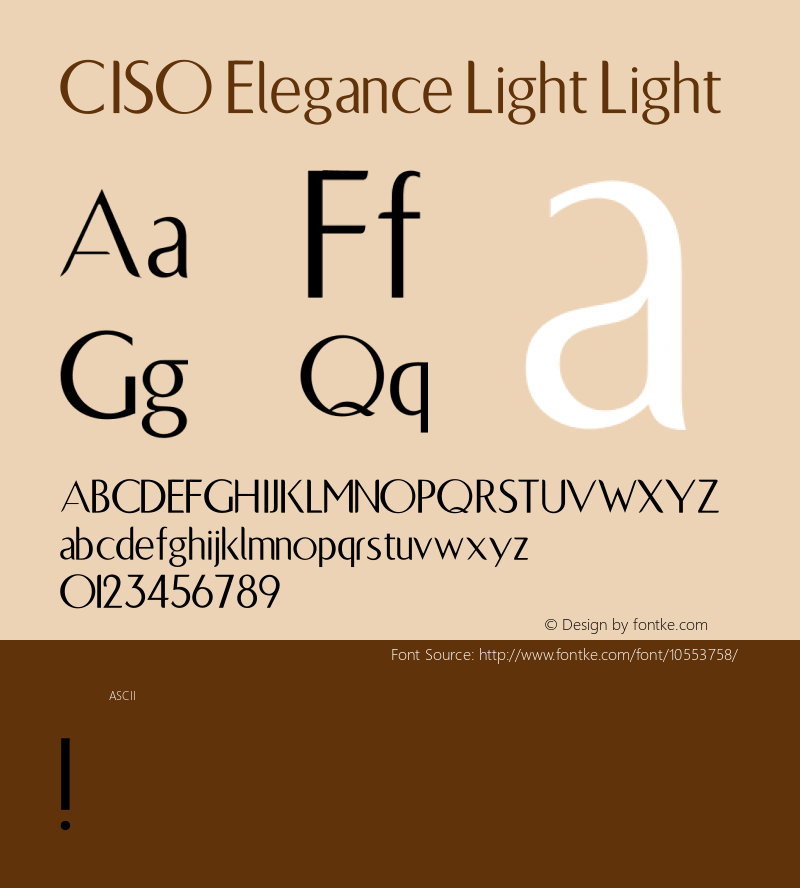 CISO Elegance Light Light Version 1.00 2014 Font Sample