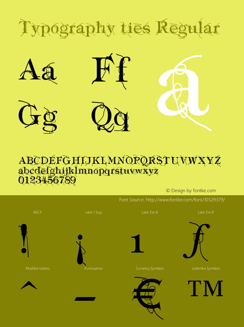 Typography ties Regular 1.0 Font Sample