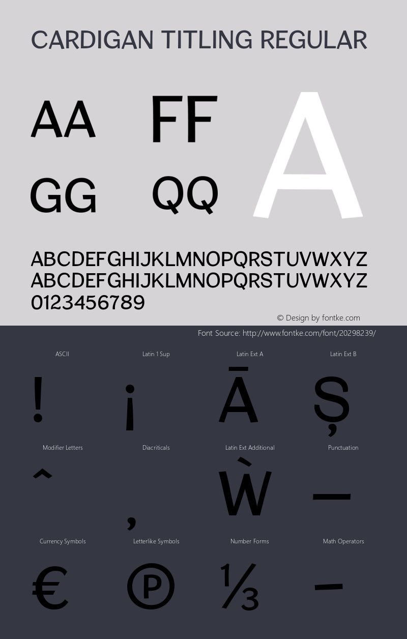 CardiganTitlingRg-Regular Version 1.003 Font Sample