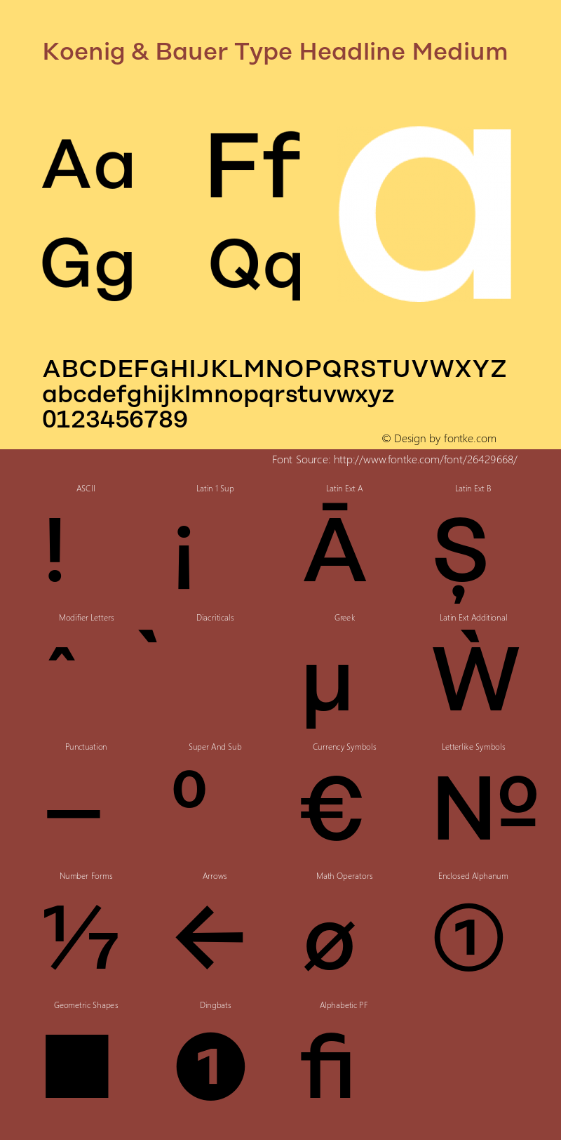 Koenig & Bauer Type Headline Medium Version 1.000;PS 001.000;hotconv 1.0.88;makeotf.lib2.5.64775 Font Sample