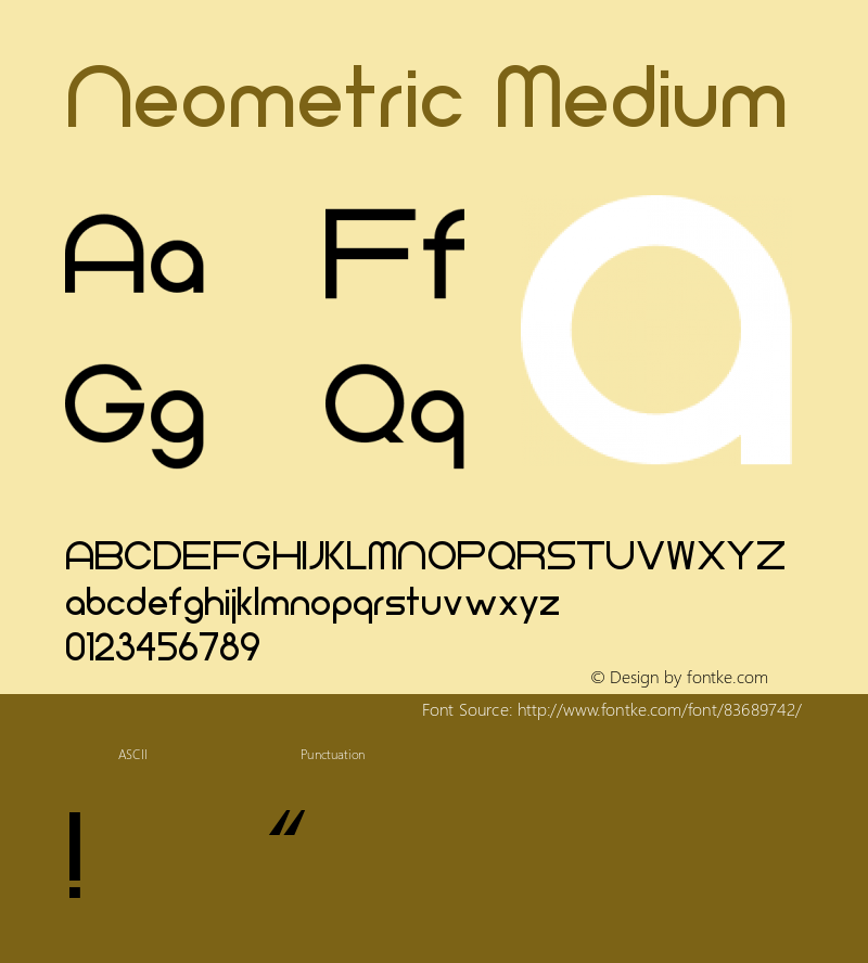 Neometric-Medium Version 1.000 Font Sample
