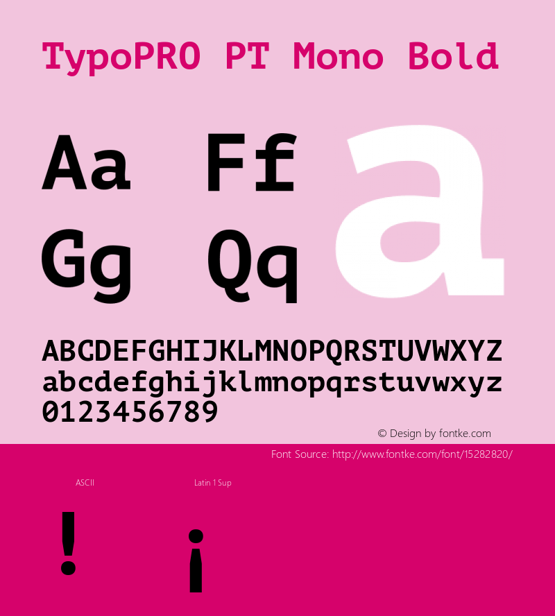 TypoPRO PT Mono Bold Version 1.003 Font Sample