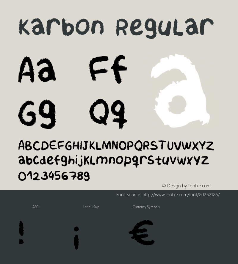 Karbon Regular Version 2 Font Sample