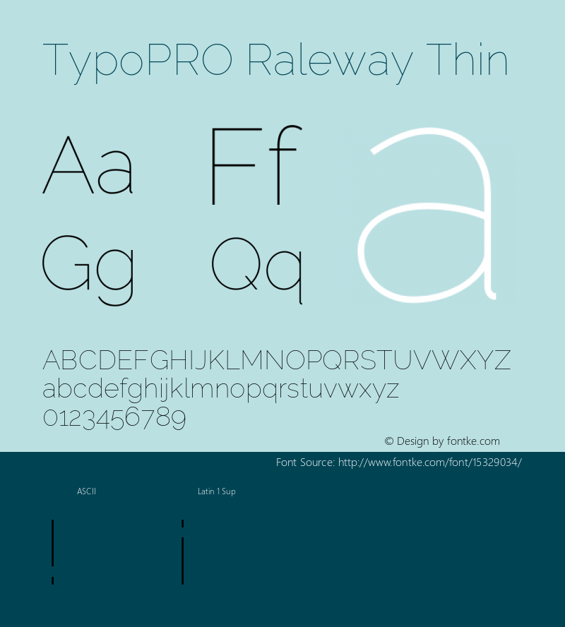 TypoPRO Raleway Thin Version 3.000; ttfautohint (v0.96) -l 8 -r 28 -G 28 -x 14 -w 