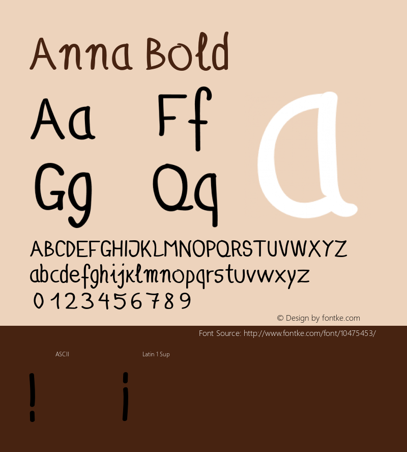 Anna Bold Version 1.000;PS 001.001;hotconv 1.0.56 Font Sample