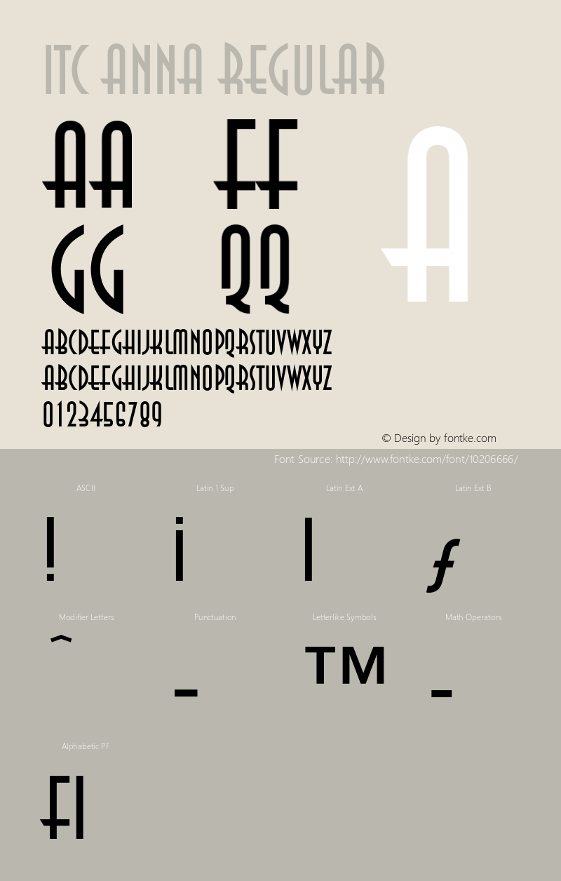 ITC Anna Regular 001.000 Font Sample