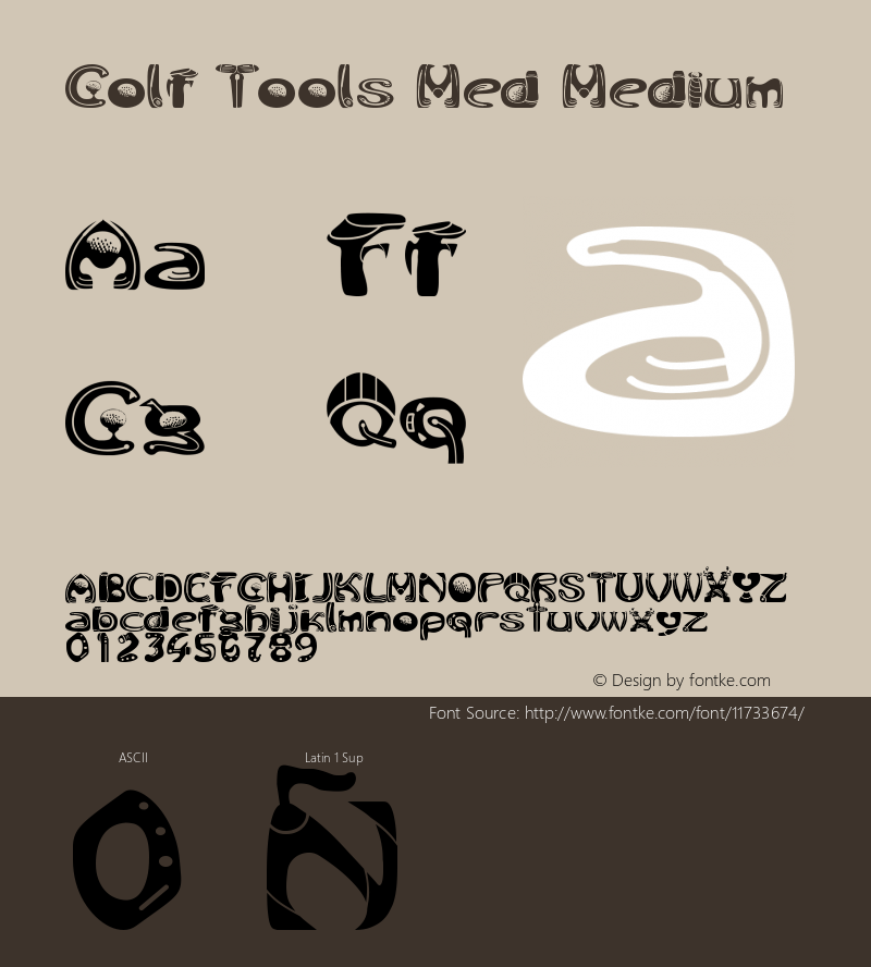 Golf Tools Med Medium Version 1.00 2012 Font Sample