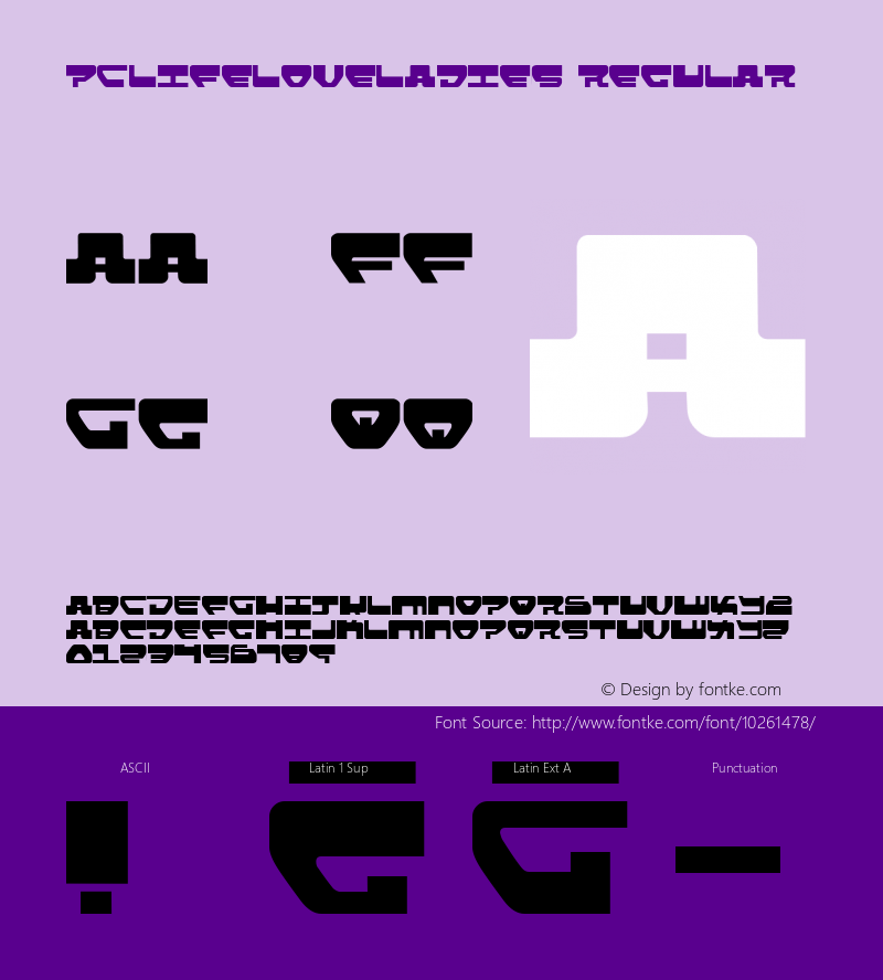 PCLifeLoveladies Regular Macromedia Fontographer 4.1 30.11.2000 Font Sample