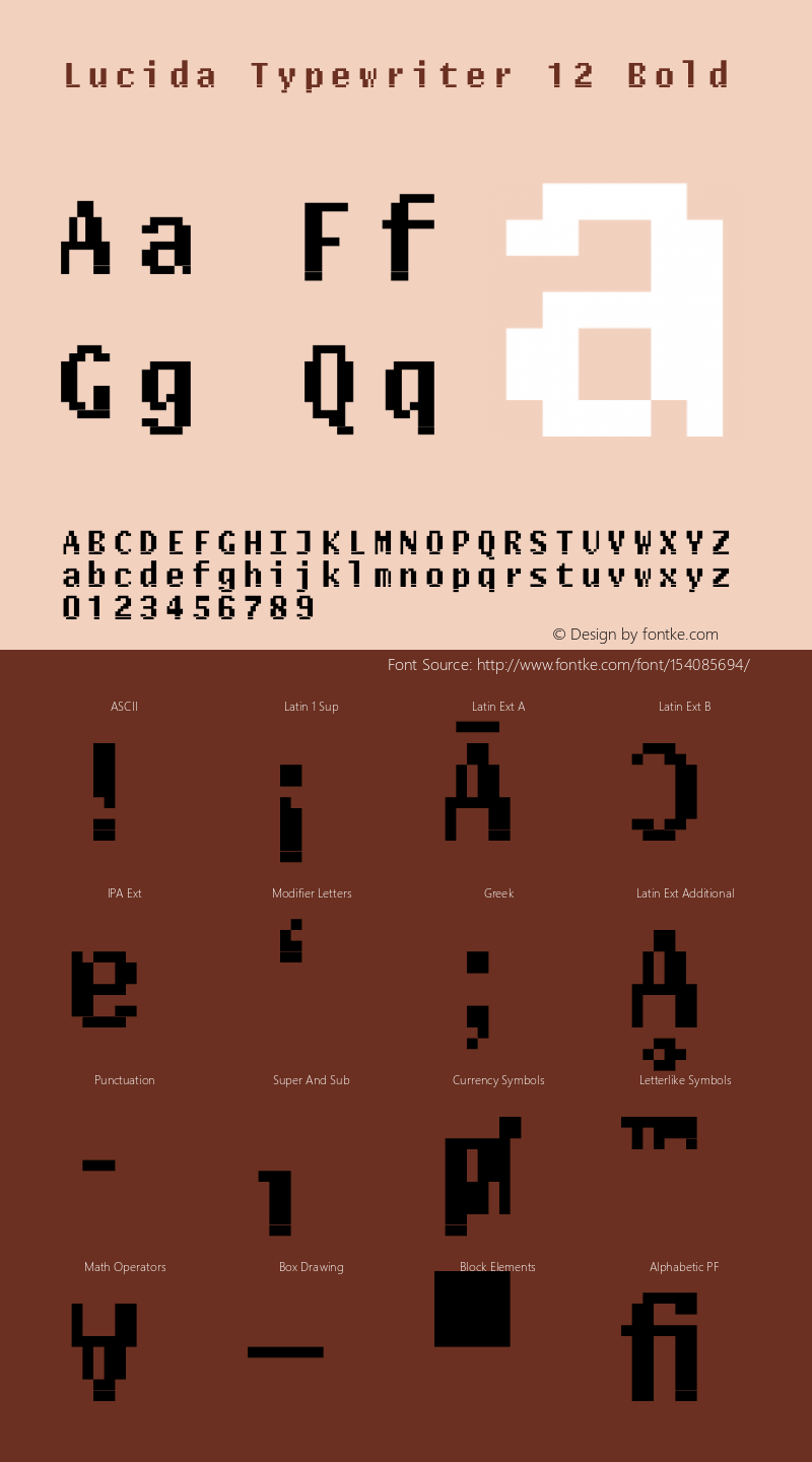 Lucida Typewriter 12 Bold Version 001.000 Font Sample