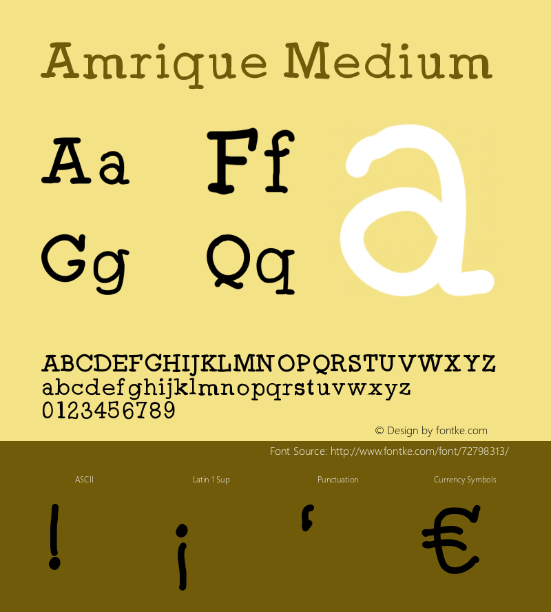 Amrique Version 001.000 Font Sample