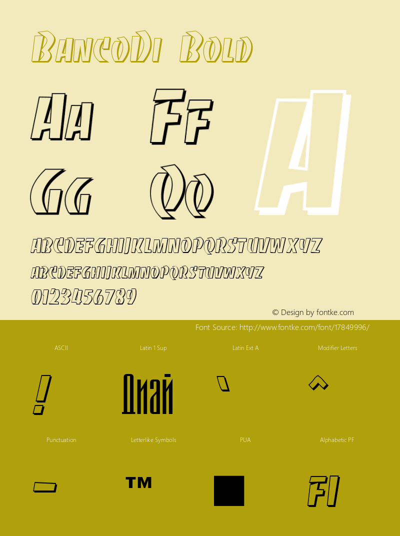 BancoDi Bold v2.001 Font Sample