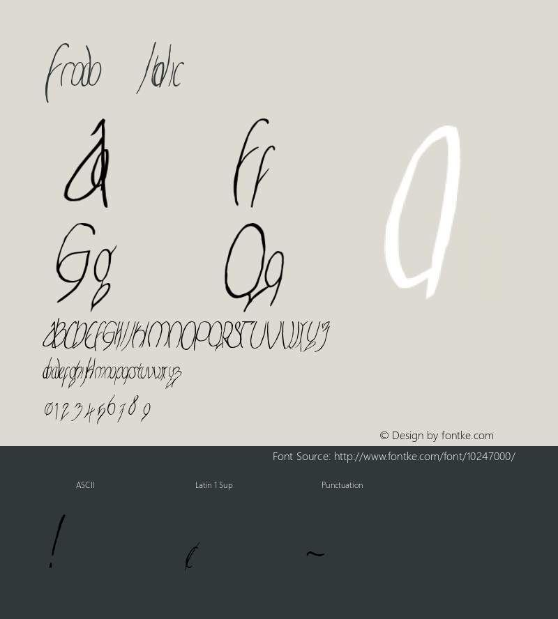 Frodo Italic 1.0 http://alternika.hotfire.net Font Sample