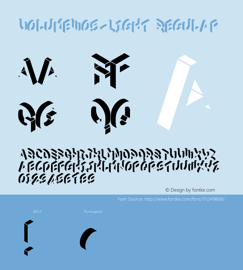 Volume W05 Light Version 1.00 Font Sample