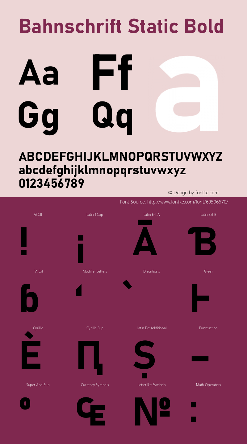 Bahnschrift Static Bold Version 2.05 Font Sample