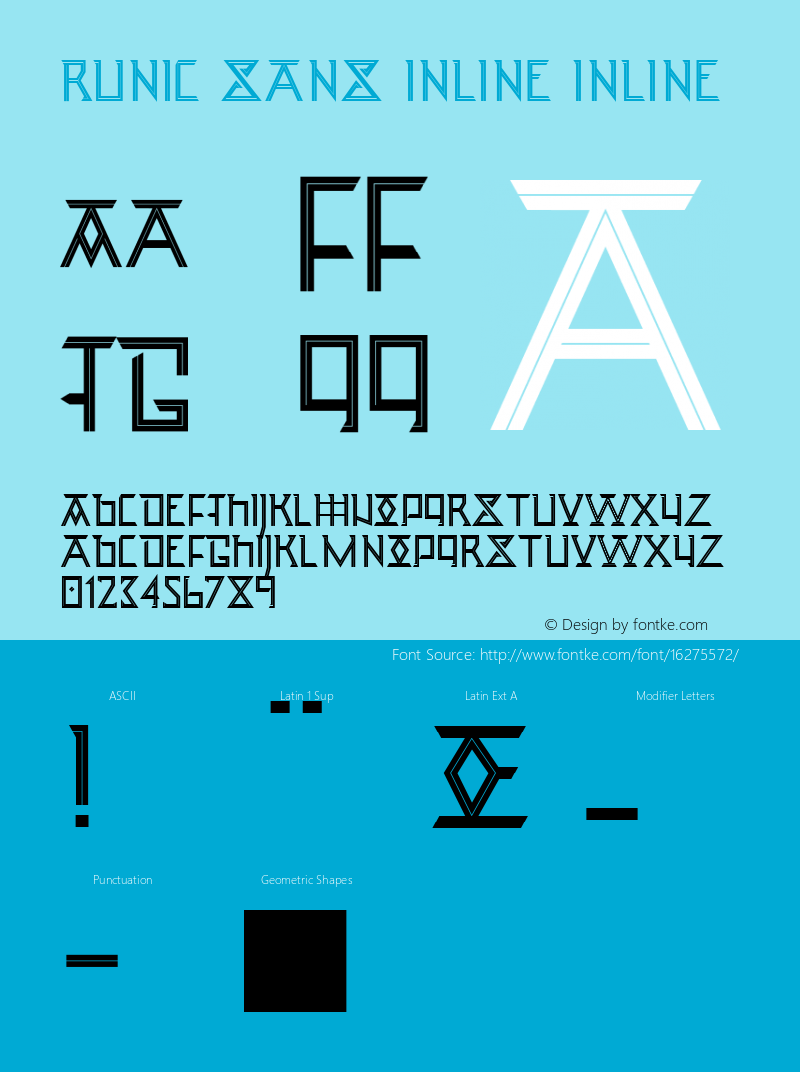 Runic Sans Inline Inline Version 001.000 Font Sample