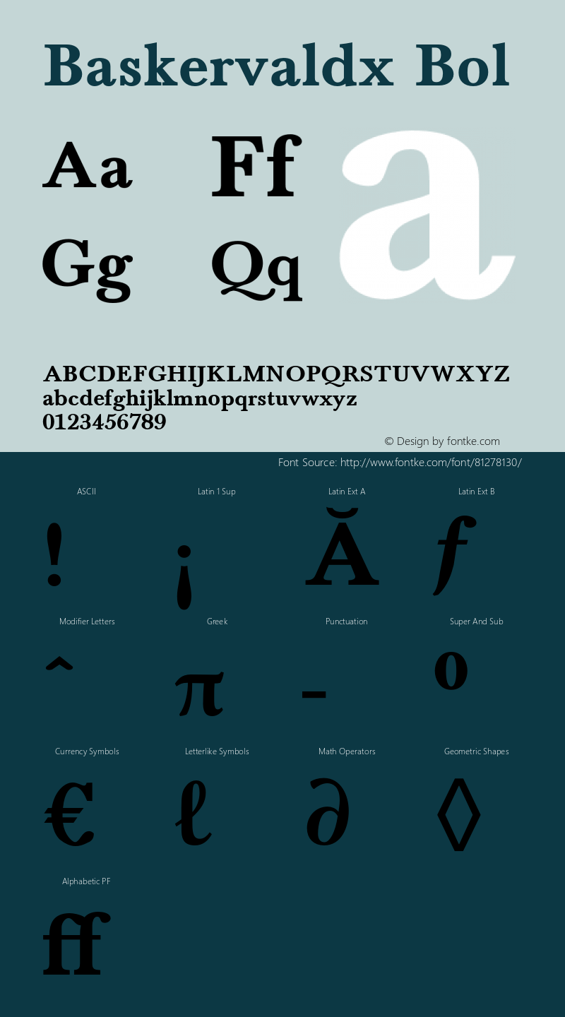 ADFBaskerville-Bold Version 1.0 Font Sample