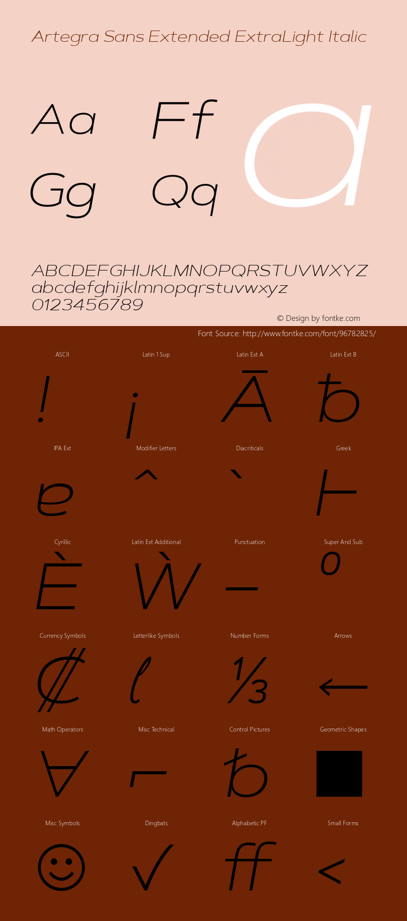 Artegra Sans Extended ExtraLight Italic 1.006 Font Sample