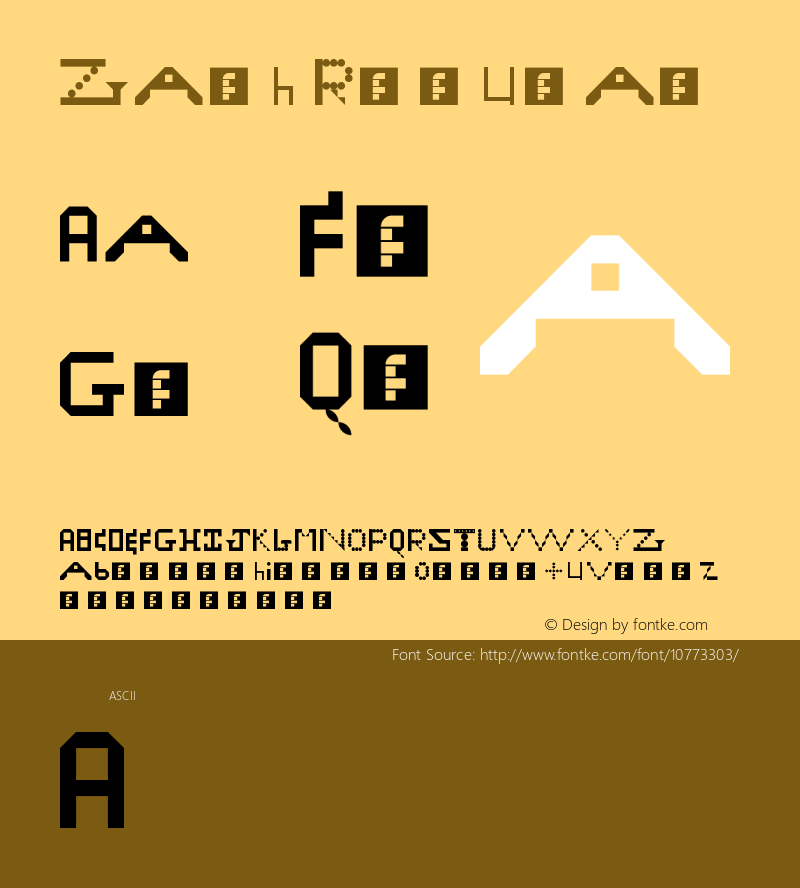 Zach Regular Version 1.0 Font Sample