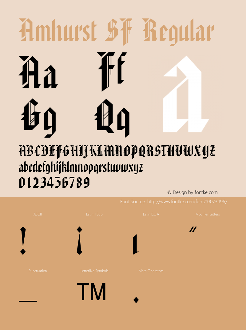 Amhurst SF Regular Altsys Fontographer 3.5  06.11.1994 Font Sample