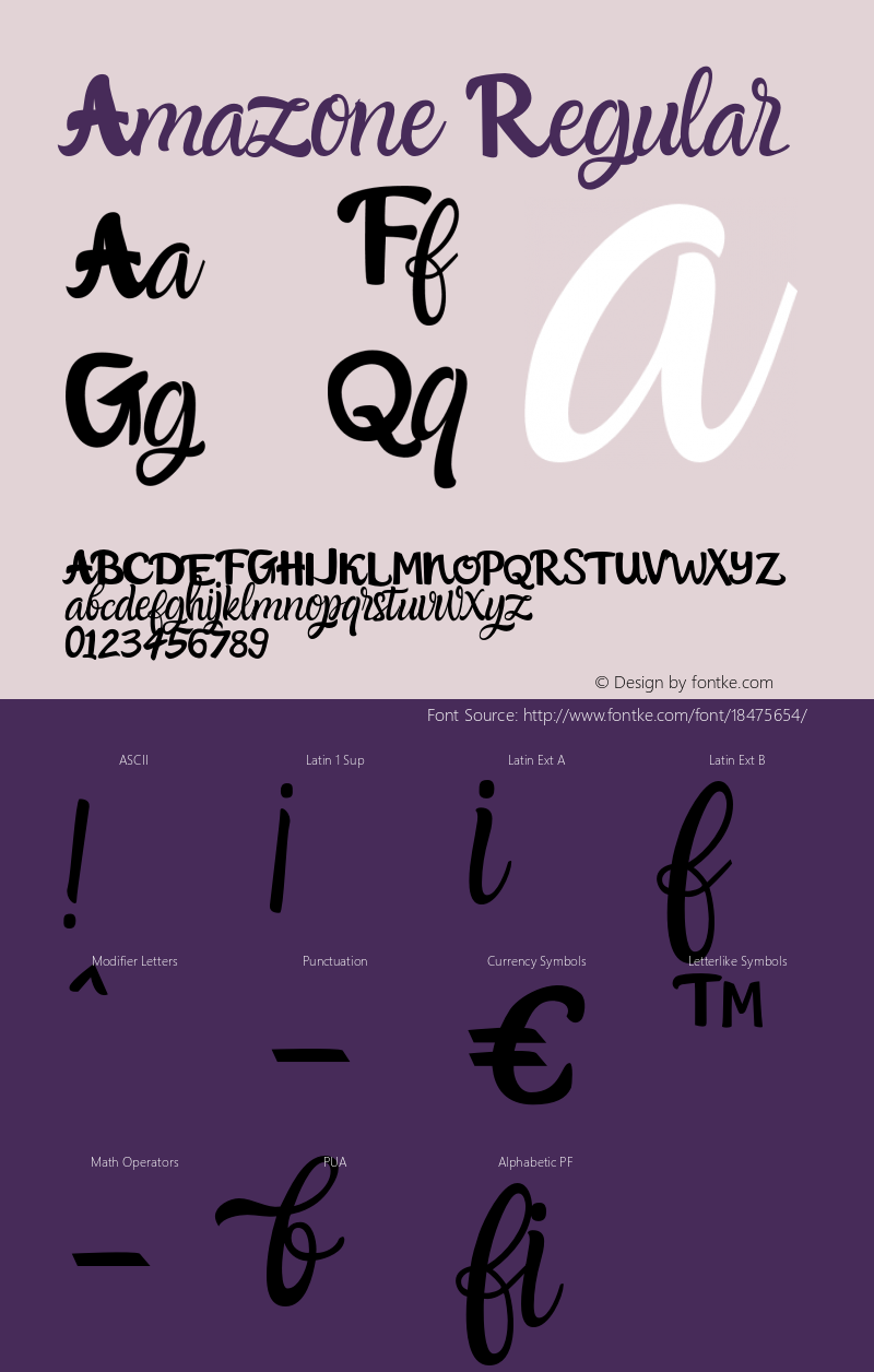 Amazone Regular 1.000 Font Sample