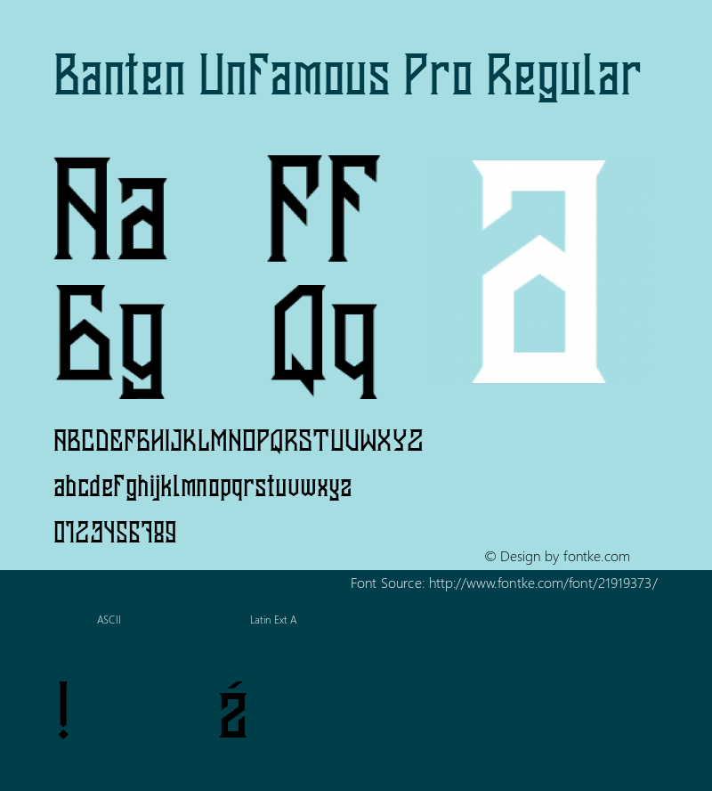 BantenUnfamous2 Version 1.0 Font Sample