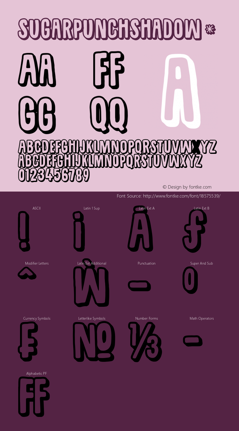 SugarpunchShadow ☞ Version 1.000;com.myfonts.easy.pizzadude.sugarpunch.shadow.wfkit2.version.4FEe Font Sample