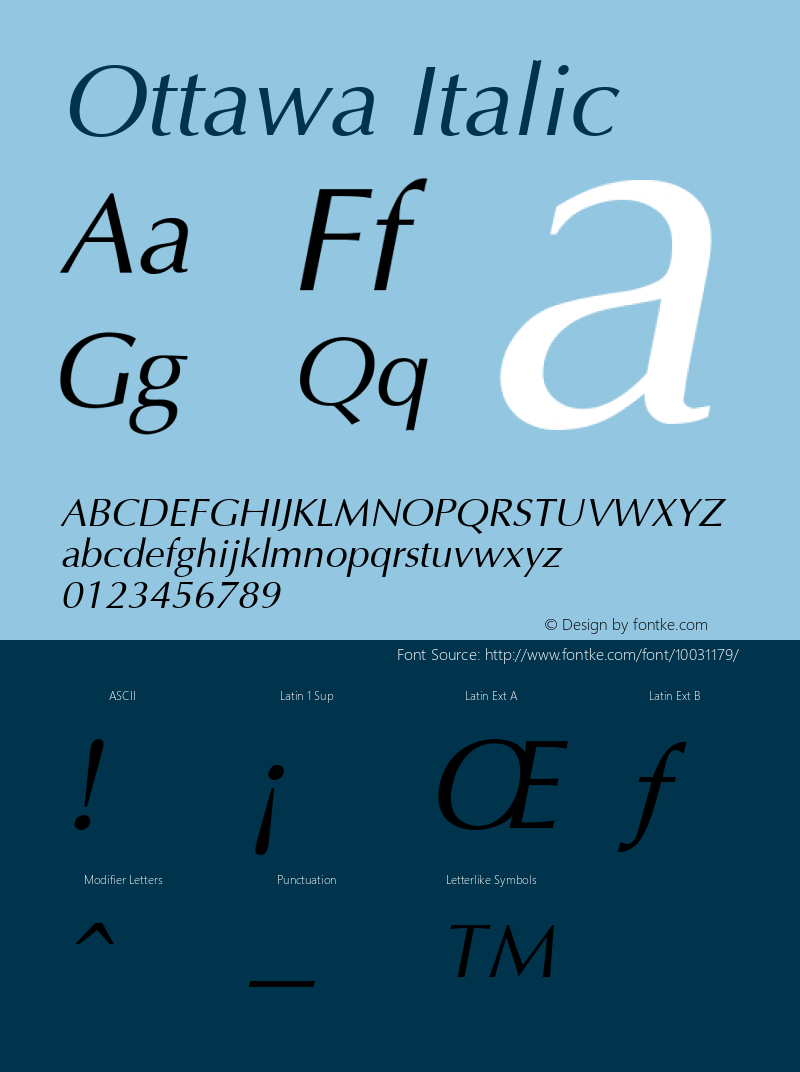 Ottawa Italic v1.0c Font Sample