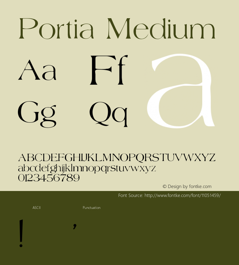 Portia Medium Version 001.000 Font Sample