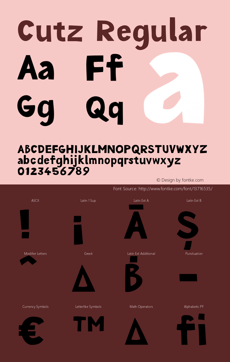 Cutz Regular Version 001.001 Font Sample