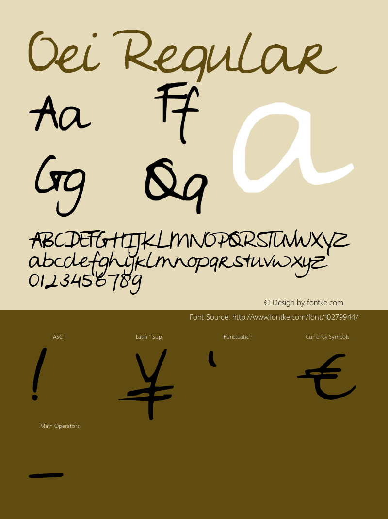 Oei Regular Version 1.003 Font Sample