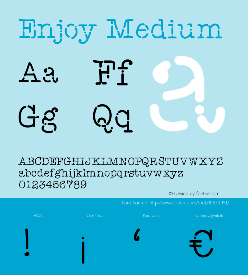 Enjoy Medium Version 001.000 Font Sample