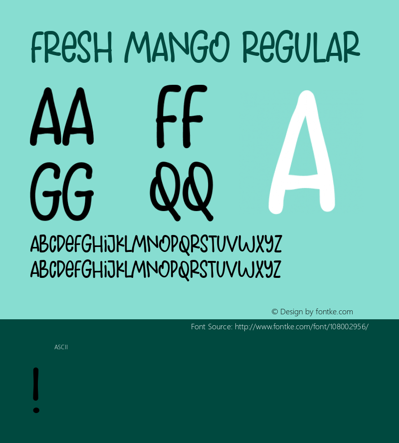 Fresh Mango Version 1.000 Font Sample