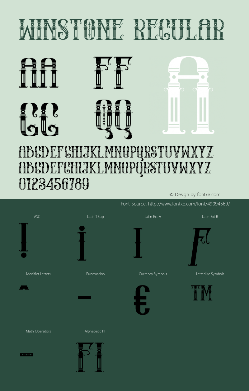 WINSTONE Version 1.000 Font Sample