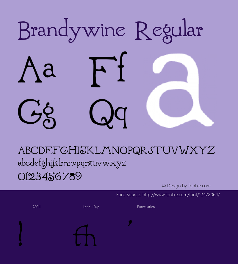 Brandywine Regular Version 001.000 Font Sample