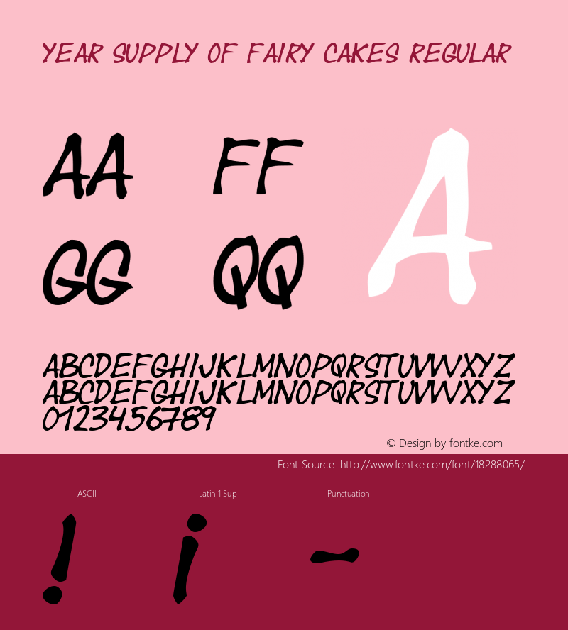 Year supply of fairy cakes Regular www.pizzadude.dk - Embedding allowed Font Sample