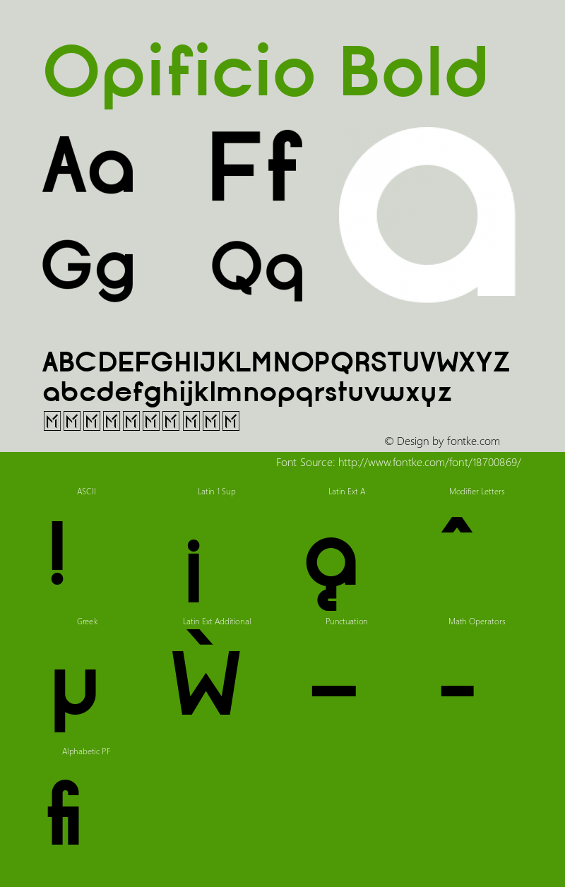 Opificio Bold Version 2.000 Font Sample