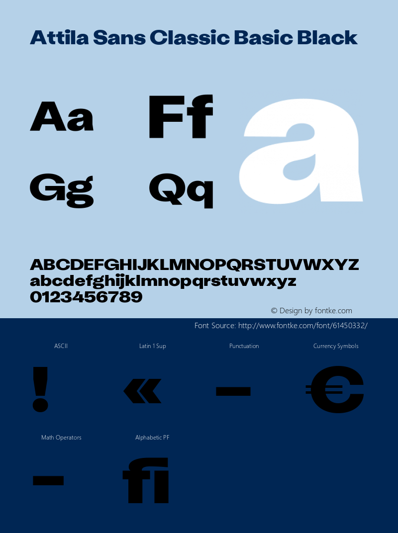 Attila Sans Classic Basic Black Version 1.200 Font Sample