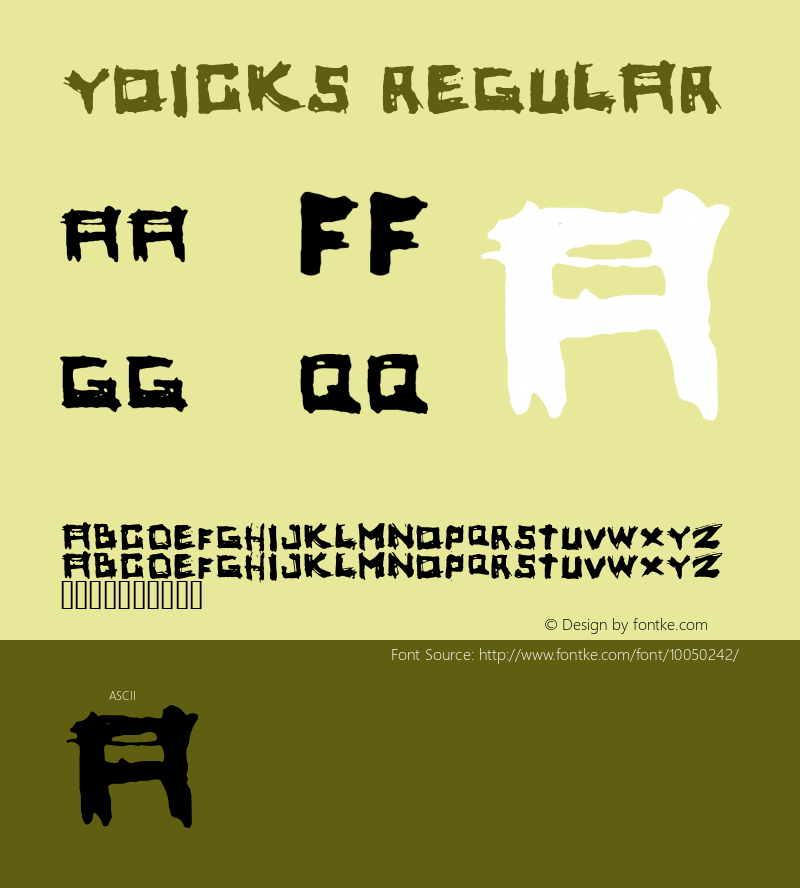 yoicks Regular 1.1 Font Sample